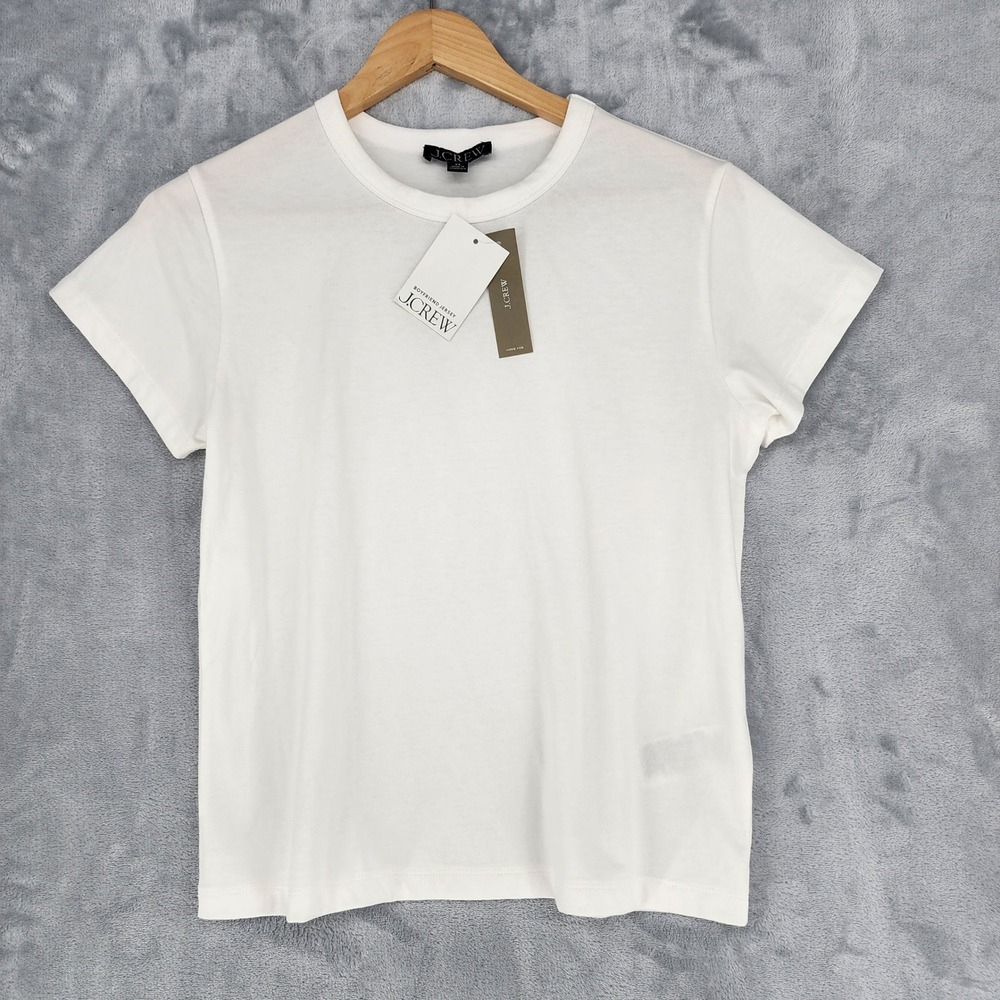 J.Crew Tee Shirt Womens Size XS White Boyfriend Jersey Crewneck T-Shirt NWT